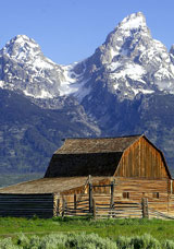 Barn in front of the Grand Tetons