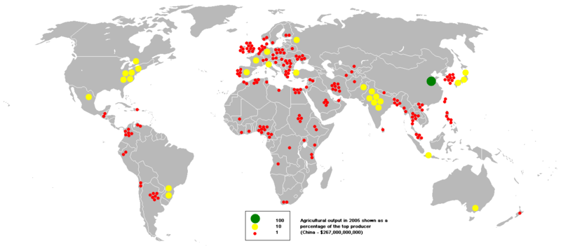 Pic of globe and locations of agriculture